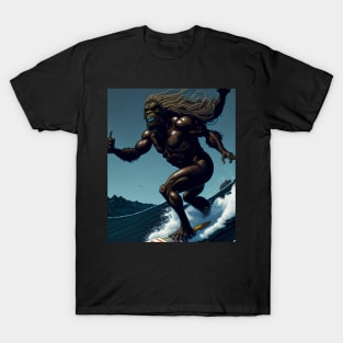 Bigfoot breaks hearts, rips sassy farts, and Sasquatch surfs T-Shirt